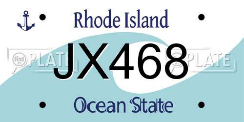 JX468 Rhode Island License Plate