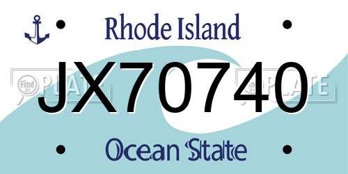 JX70740 Rhode Island License Plate