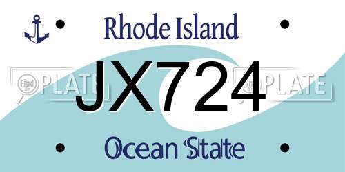 JX724 Rhode Island License Plate