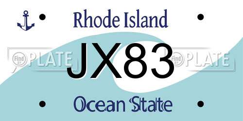 JX83 Rhode Island License Plate