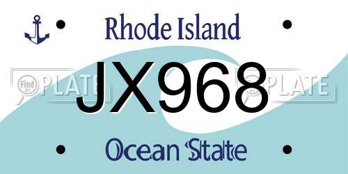 JX968 Rhode Island License Plate