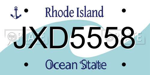JXD5558 Rhode Island License Plate