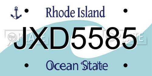 JXD5585 Rhode Island License Plate