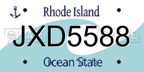 JXD5588 Rhode Island License Plate