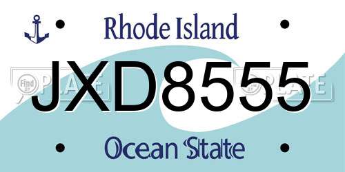 JXD8555 Rhode Island License Plate