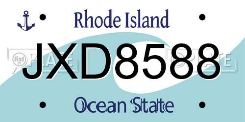 JXD8588 Rhode Island License Plate