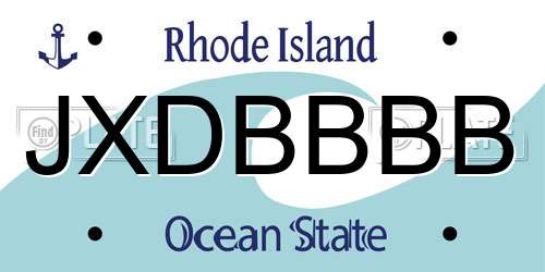 JXDBBBB Rhode Island License Plate
