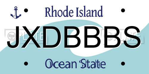 JXDBBBS Rhode Island License Plate