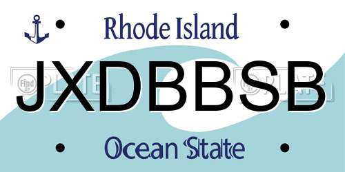 JXDBBSB Rhode Island License Plate