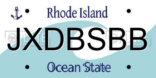 JXDBSBB Rhode Island License Plate
