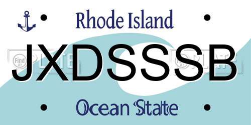 JXDSSSB Rhode Island License Plate