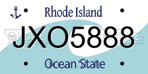 JXO5888 Rhode Island License Plate
