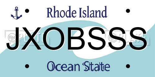 JXOBSSS Rhode Island License Plate