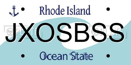 JXOSBSS Rhode Island License Plate