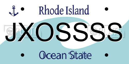 JXOSSSS Rhode Island License Plate