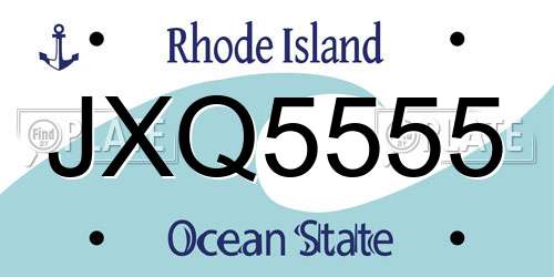 JXQ5555 Rhode Island License Plate