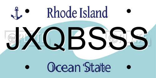 JXQBSSS Rhode Island License Plate
