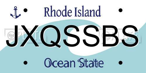 JXQSSBS Rhode Island License Plate