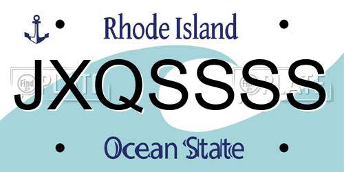 JXQSSSS Rhode Island License Plate