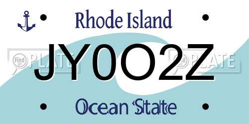 JY0O2Z Rhode Island License Plate