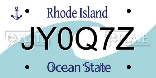 JY0Q7Z Rhode Island License Plate