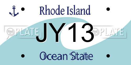 JY13 Rhode Island License Plate