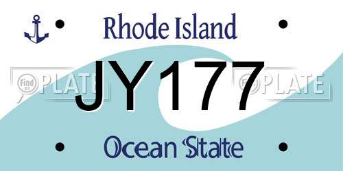 JY177 Rhode Island License Plate