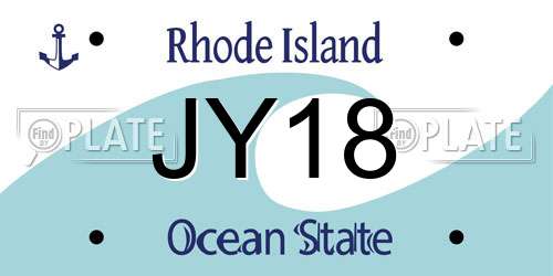 JY18 Rhode Island License Plate