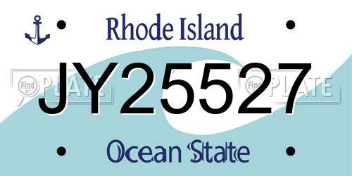 JY25527 Rhode Island License Plate