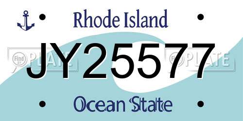 JY25577 Rhode Island License Plate