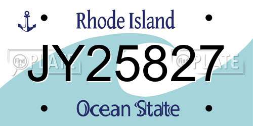 JY25827 Rhode Island License Plate