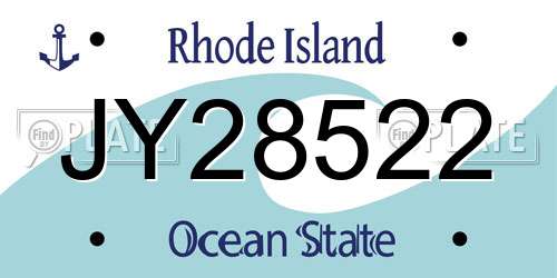 JY28522 Rhode Island License Plate