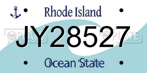 JY28527 Rhode Island License Plate