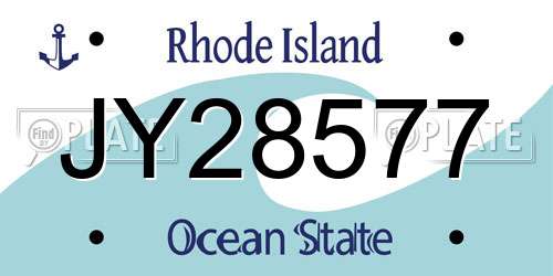 JY28577 Rhode Island License Plate