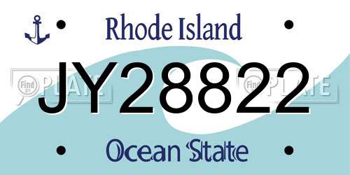 JY28822 Rhode Island License Plate