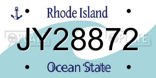 JY28872 Rhode Island License Plate