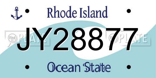 JY28877 Rhode Island License Plate