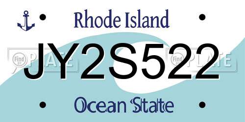 JY2S522 Rhode Island License Plate