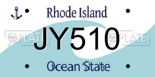 JY510 Rhode Island License Plate