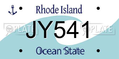 JY541 Rhode Island License Plate