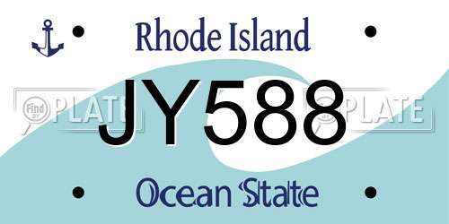 JY588 Rhode Island License Plate