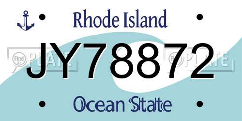 JY78872 Rhode Island License Plate