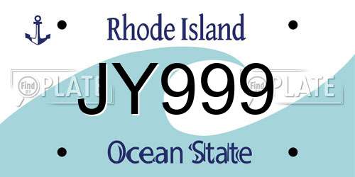 JY999 Rhode Island License Plate