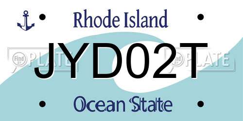 JYD02T Rhode Island License Plate