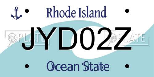 JYD02Z Rhode Island License Plate