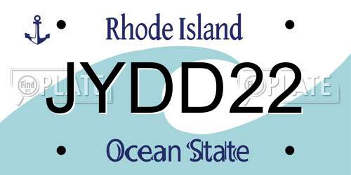 JYDD22 Rhode Island License Plate