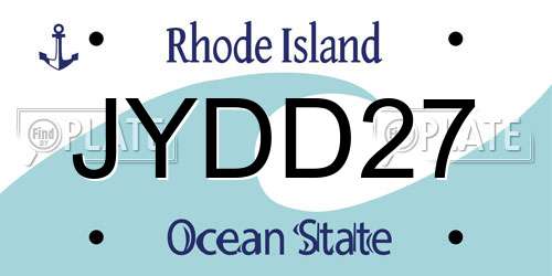 JYDD27 Rhode Island License Plate