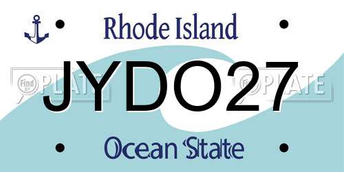 JYDO27 Rhode Island License Plate
