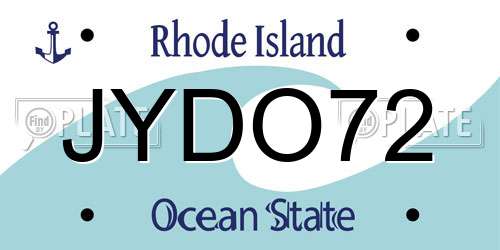 JYDO72 Rhode Island License Plate