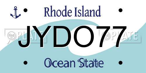 JYDO77 Rhode Island License Plate